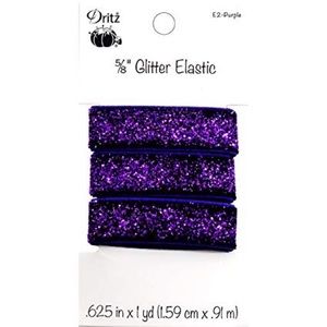 Brand New 5/8” Purple Glitter Elastic Set of 2